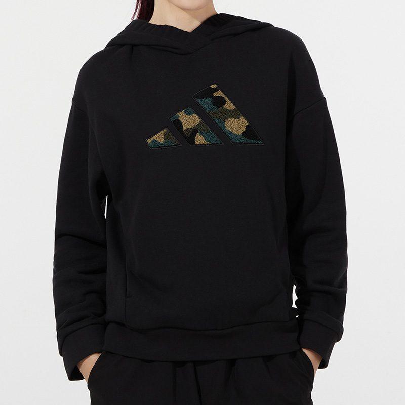 adidas Sweatshirts Women's Black Hooded Moderate Regular HB7365