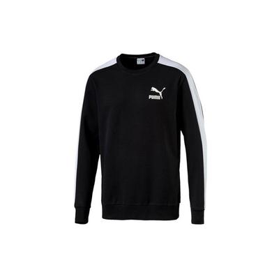 Metallisches Goldenes Logo Rundhals-Sweatshirt Herren Oberteile Schwarz 577584-01
