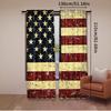2Pcs American Usa Flag Curtain Vintage Suitable For Living Room Bedroom Kitchen And Bathroom