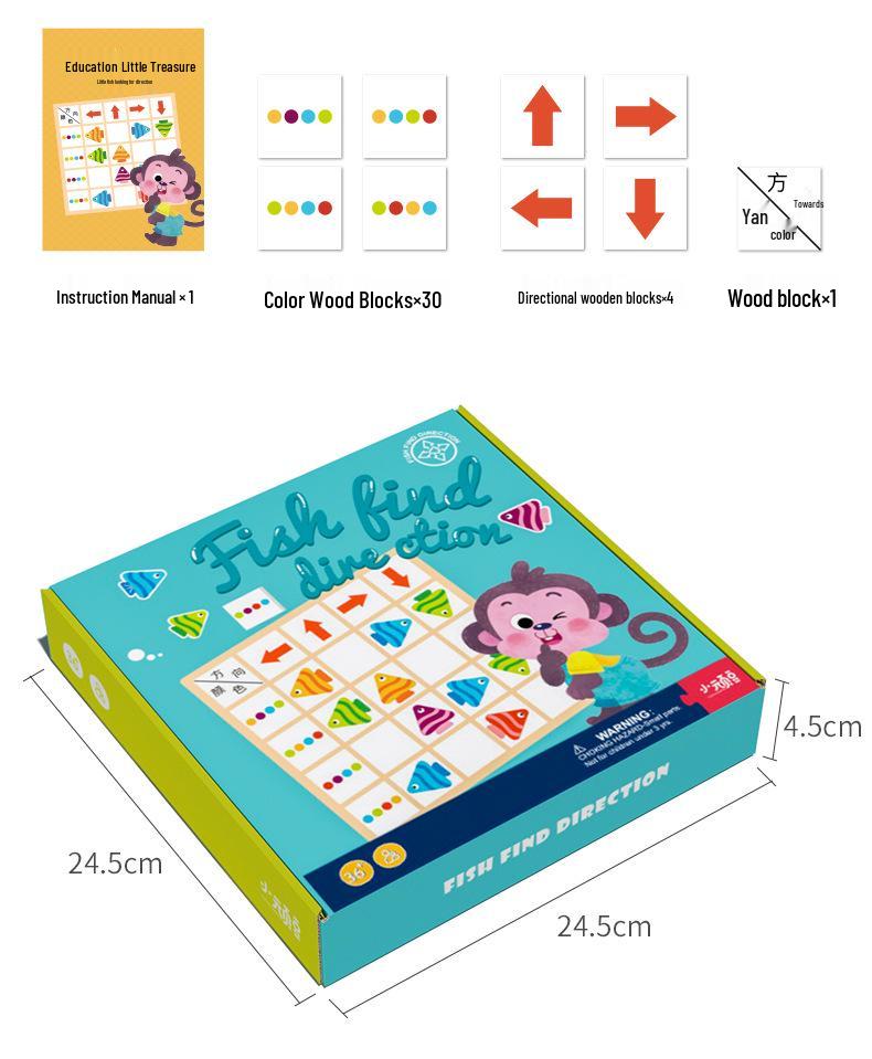 Little Fish Directional Awareness Color Matching Puzzle for Kindergarten Logical Thinking and Early Education
