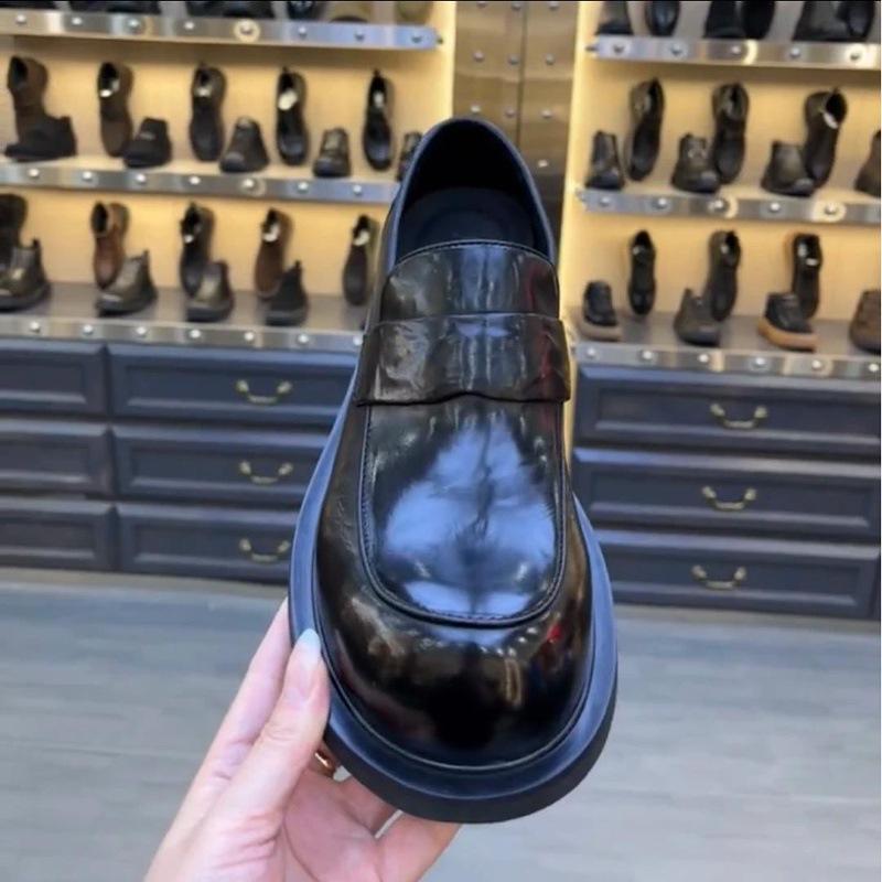 Big Head Leather Shoes European Station Men's Business Casual Chelsea Boots Square Head Black Non-slip Wedding Versatile Breathable