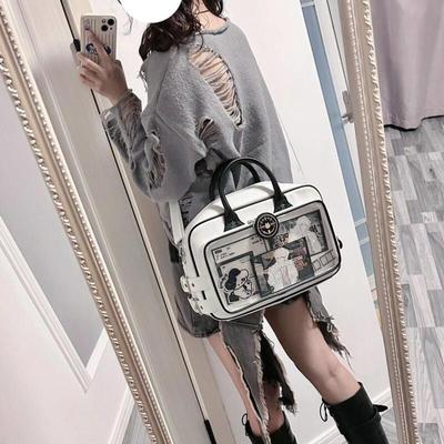 Moda Omuz Çantaları Yeni El Çantaları Fermuar Yüksek Kapasiteli Sevimli Karikatür Kore Eğlence Küçük Kare Çanta Öğrenci Çapraz Çantalar
