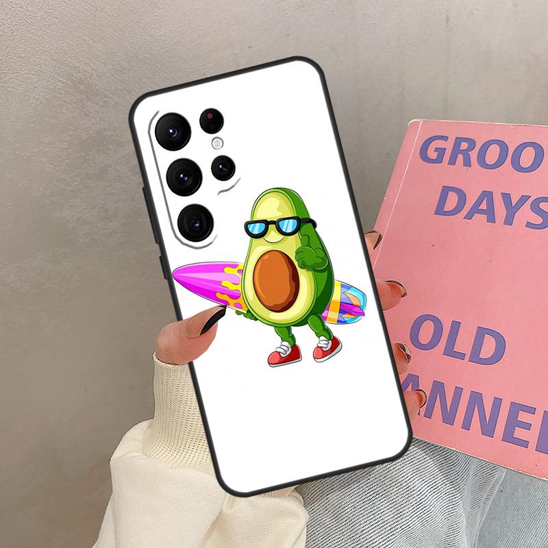 Cute Avocado Case For Samsung Galaxy S25 Ultra S20 S21 S22 S24 S23 Ultra S9 S10 Plus S25 FE Cover Coque