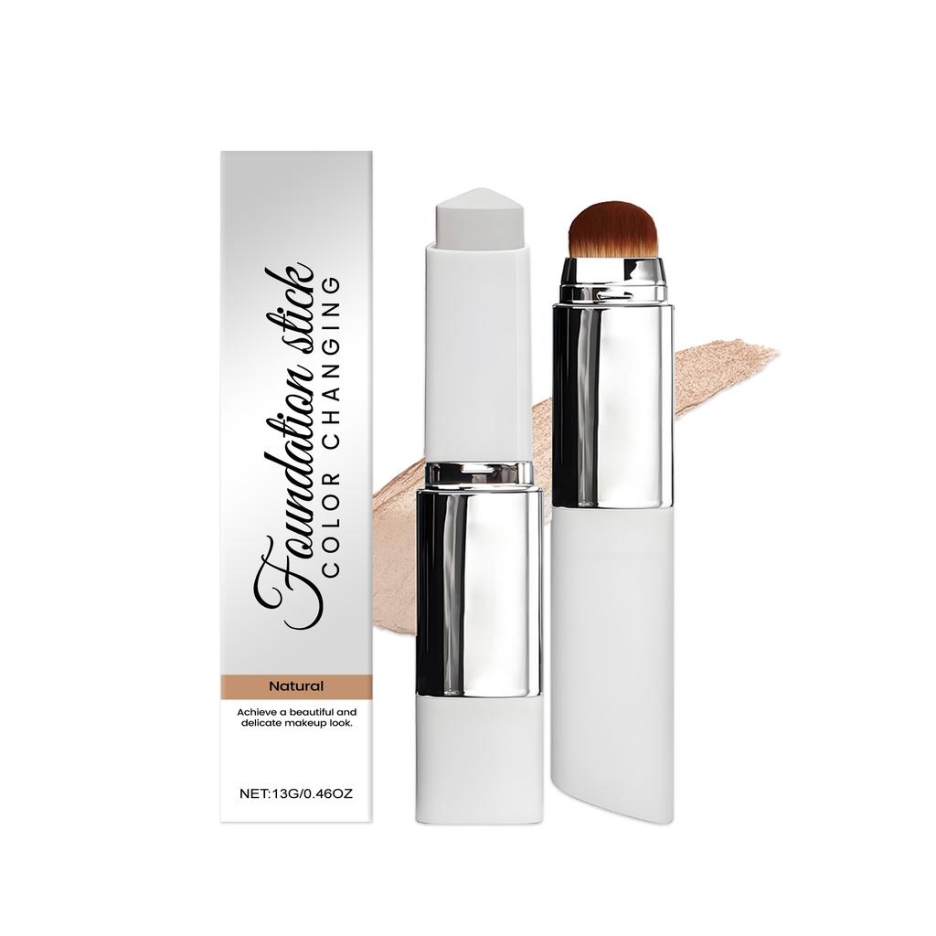 Natural 2-in-1 Color-Changing Foundation Stick Lightweight Breathable Base Makeup Hydrating Concealer Long-Lasting Foundation