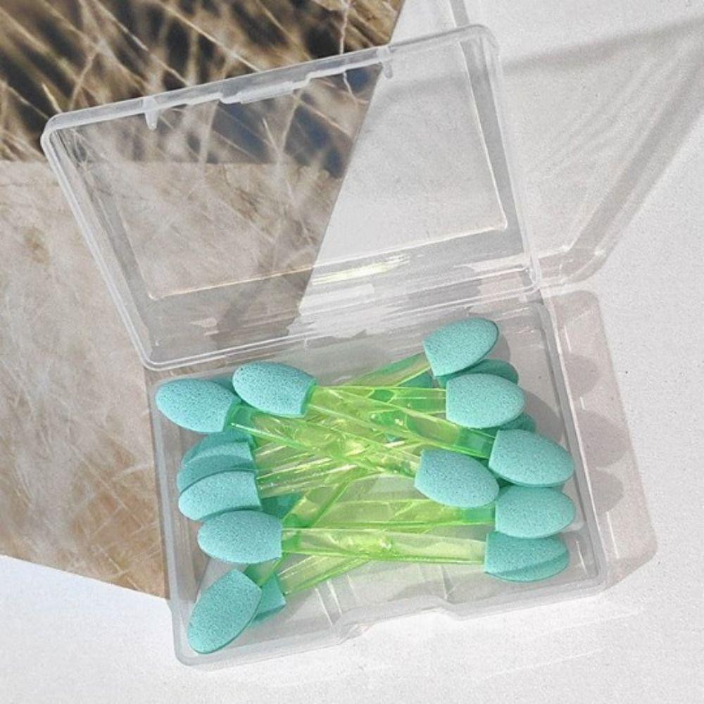 10pcs Portable Eyeshadow Stick Brush Double Sided Disposable Eyeshadow Brush Smudge Eye Nail Brush