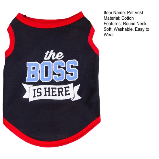 Haustierweste, niedlicher Brief, Sommer-T-Shirt, bedruckt, für Hunde, atmungsaktiv, zweibeinig, für den Außenbereich, ultradünne Haustierkleidung für kleine Haustiere