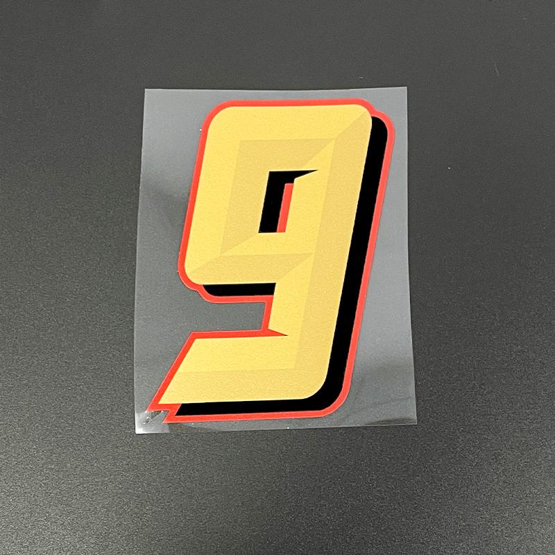 1pc Gold Number 0 To 9 Motorcycles Stickers Waterproof for Motorcycle Fairing Fuel Tank Helmet Car Window Universal Vinyl Decal