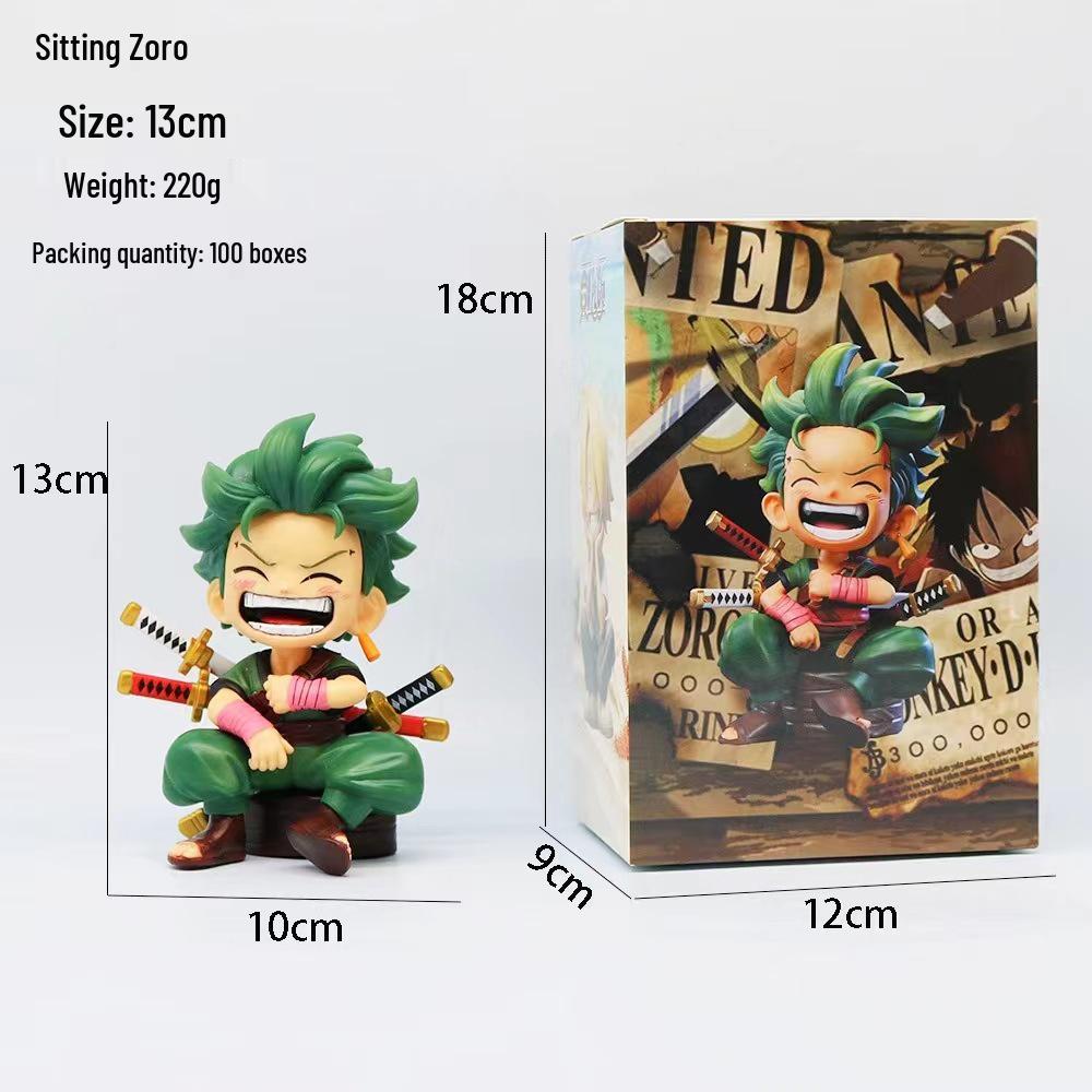 Q Version Luffy, Zoro, Sanji Action Figures - Trendy Car Ornament Toy Models