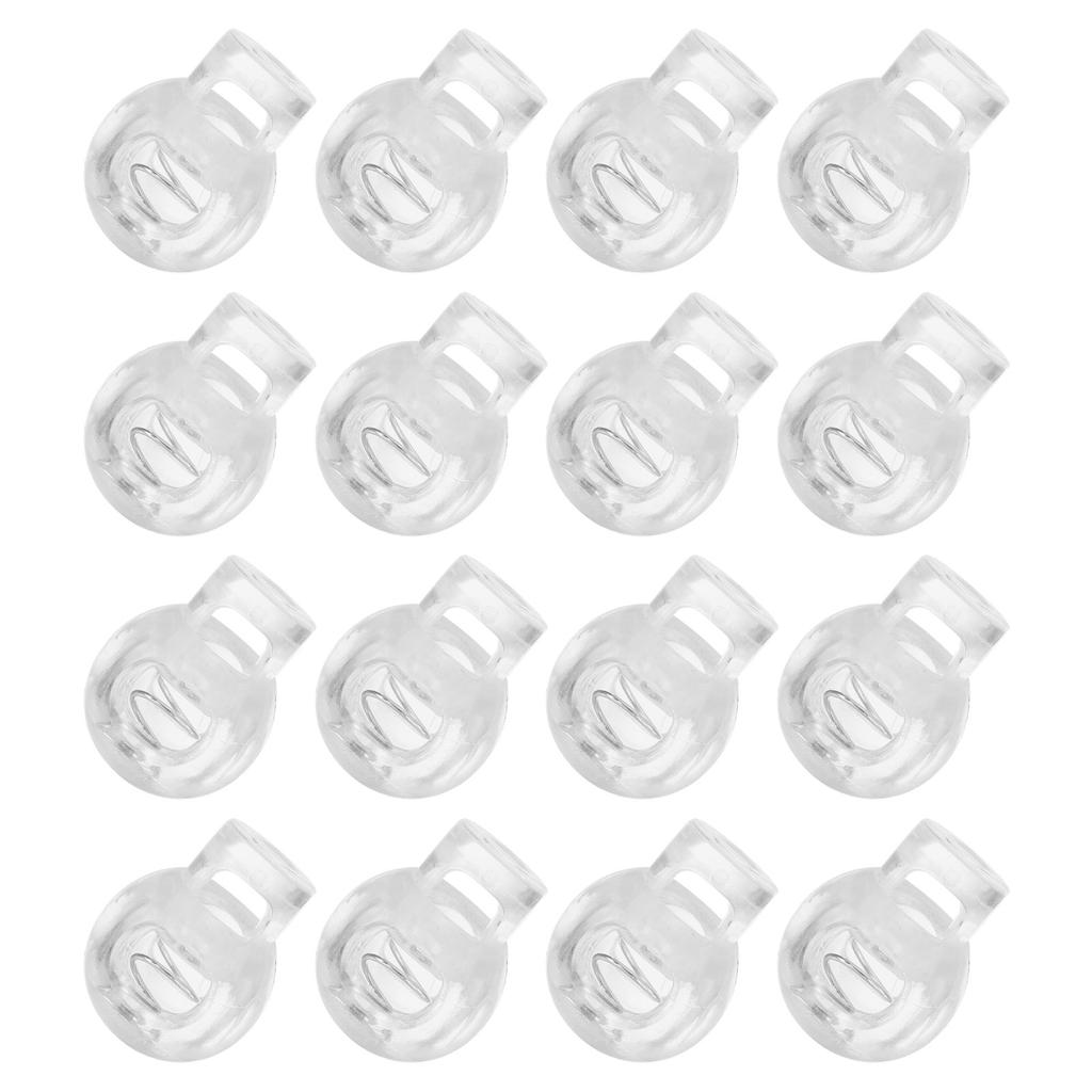 50Pcs 8mm Plastic Cord Locks Spring Slider Toggles Clip End Stopper Fastener Round Ball Shape for Drawstrings Paracord Shoelace