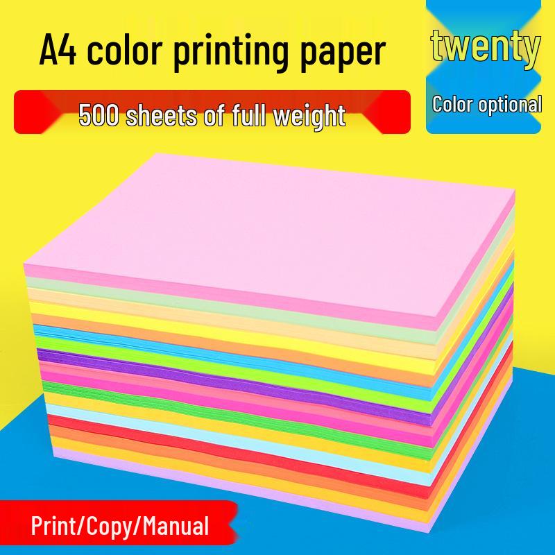 Mixed Colored Handicraft Origami Paper Set: Kindergarten Pink, Red, Yellow, Hand-Copied Newspaper Style