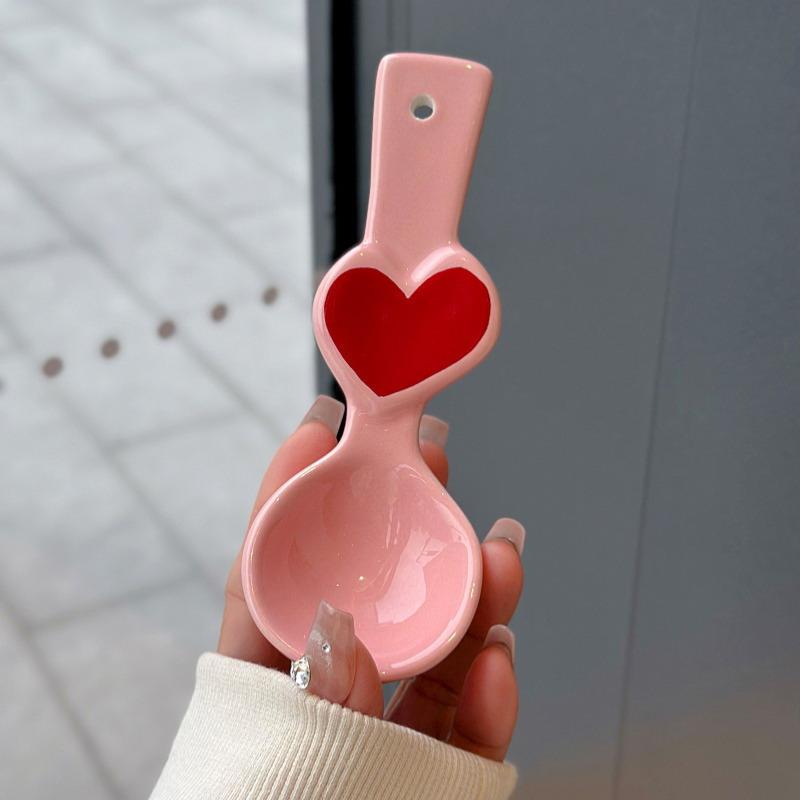 

Мультяшна корейська керамічна ложка в стилі інс, мила ложка кремового кольору з ведмедиком, свіжа, мила, весела десертна ложка для йогурту