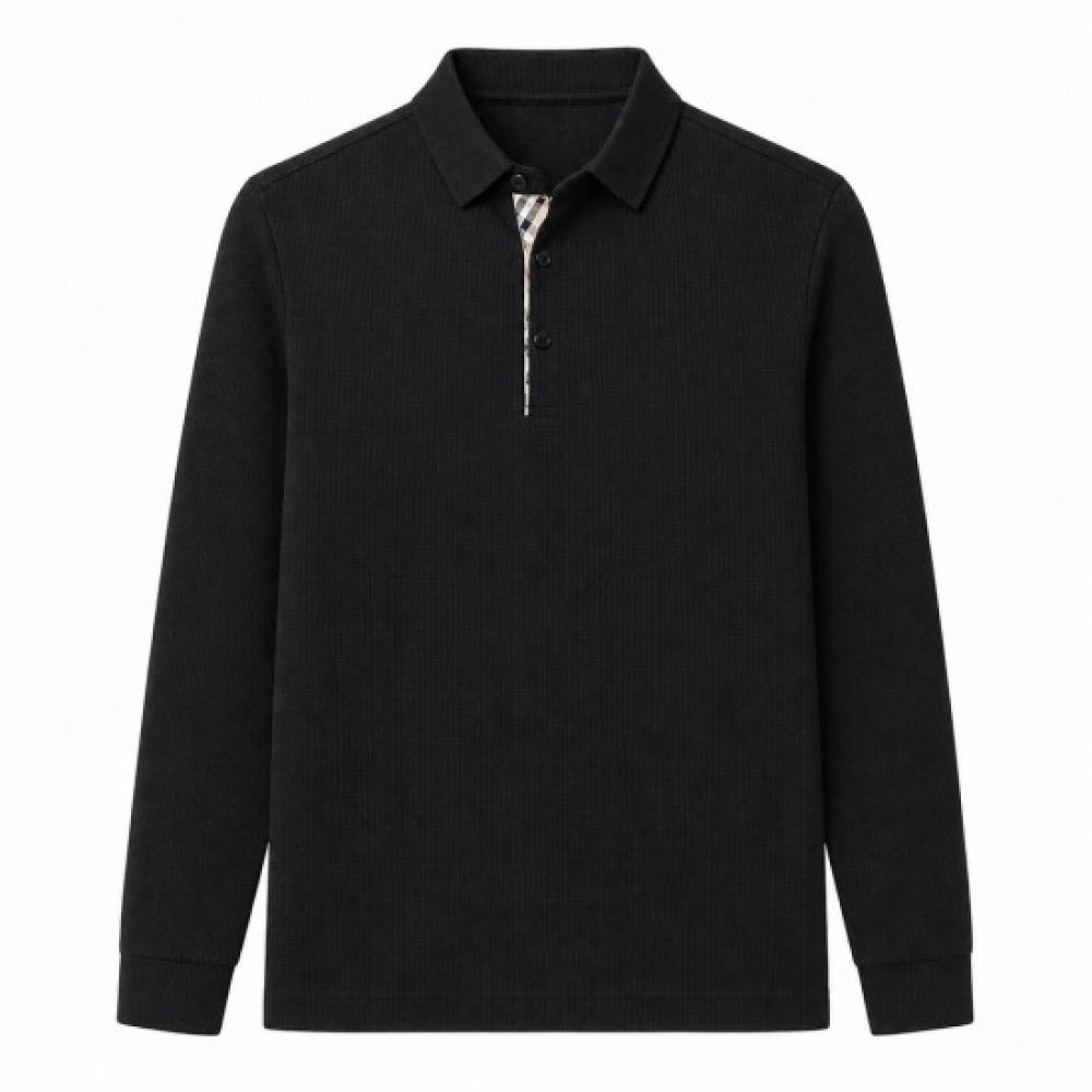 Limid Men Texture Colorblock Button Collar Polo Shirt Dmg Jua Q4311367