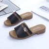 Fashion 2025 Women's Shoes Hot Sale Women's Slippers Classics Beach Slippers Women Buckle Square Toe Flat Outdoor Female Shoes