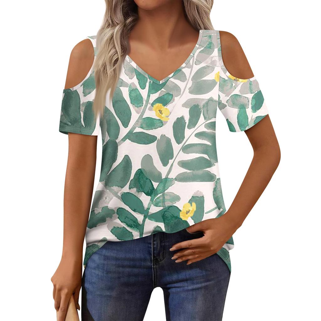 Women's T-Shirt Elegant Casual Shirt Printed Short Sleeve Summer Top Loose Fit