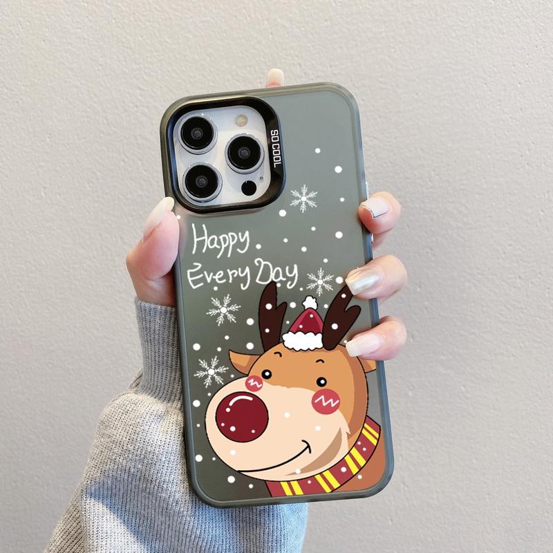 Husă pentru telefon cu laser pentru astronauți de Crăciun pentru iPhone 15 14 Pro Max 13 12 11 Samsung S23 S22 Ultra A54 A53 Copertă din spate cu model de căprior Moș Crăciun antișoc