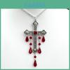 Gothic Vampire Cross Chain Necklace With Geometric Design For Women Gothic Jewelry