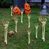 Halloweenská dekorace kostry s kolíkem Realistická kostra ruka paže s kolíkem do trávníku Venkovní lebka kost dvora cedule pro zahradu trávník hřbitovní dekorace