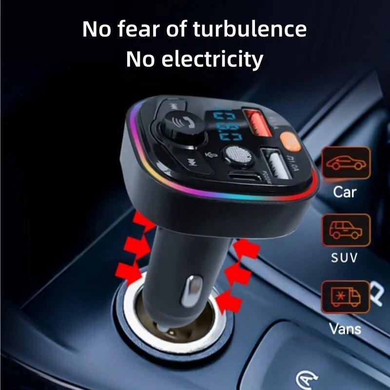 Auto Bluetooth 5.0 FM vysílač Handsfree Q6 Autorádio Nabíječka Adaptér Přehrávač Rychlý USB Modulátor MP3 Rádio Zapalovač