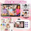 Instant Print Camera For Kids Mini Digital Video Camera Dual Lens Photo Printing Thermal Paper Toys Camera Boys Girls Gifts