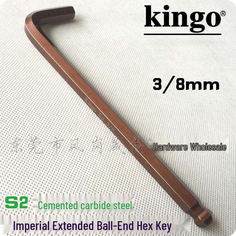 Kingo Hardened S2 3/8mm Bronze Ball End Hex Key Wrench 1/16