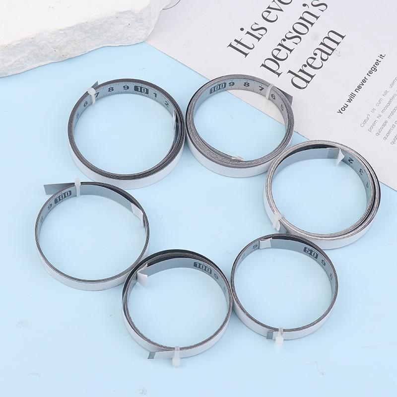 Self-Adhesive Tape Measure Steel Tape Ruler Metric Scale 1M/2M Length For T-Track Router Table Saw Household Measuring Tools