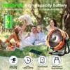 Portable Rechargeable Outdoor Camping Fan 20000mah Mini Air Cooler Remote Control With Night Light