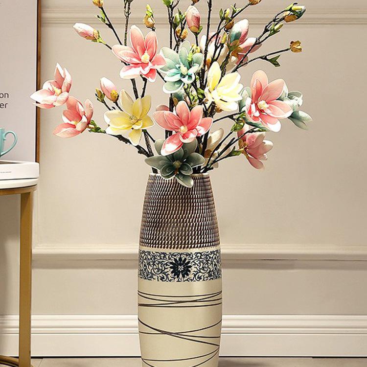 Large European-Chinese Ceramic Floor Vase for Home and Living Room Floral Decor