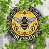 Vintage Bumble Bee 8x8 Inch Round Tin Sign Metal Wall Art Retro Plaque Home Pub Garage Decor