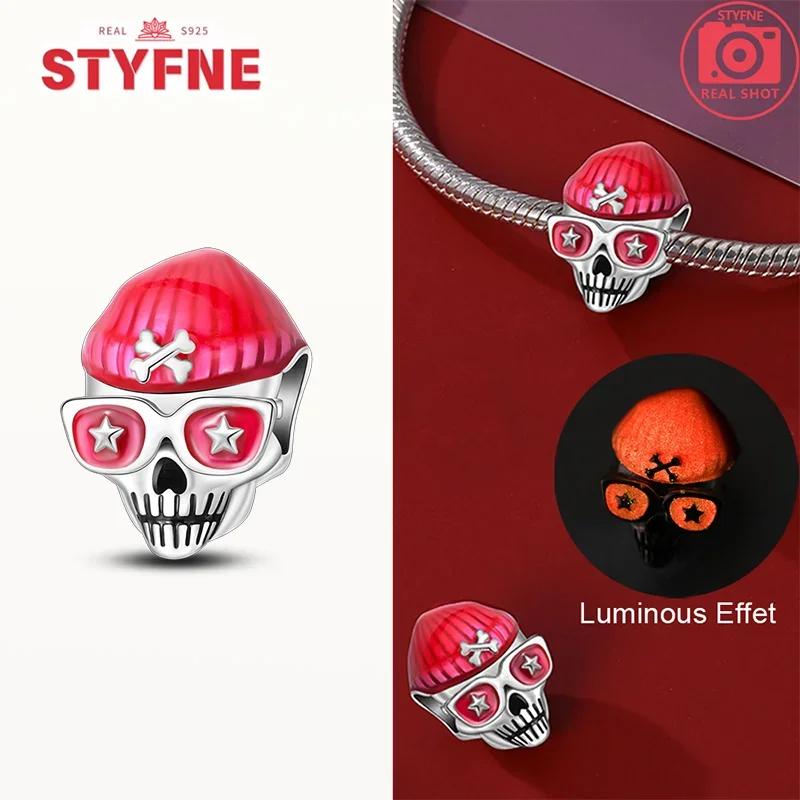 Copper Original New Halloween Series Luminous Skull Beads Fit Bracelet Diy Charm For Women Jewelry Fashion Giftcopper