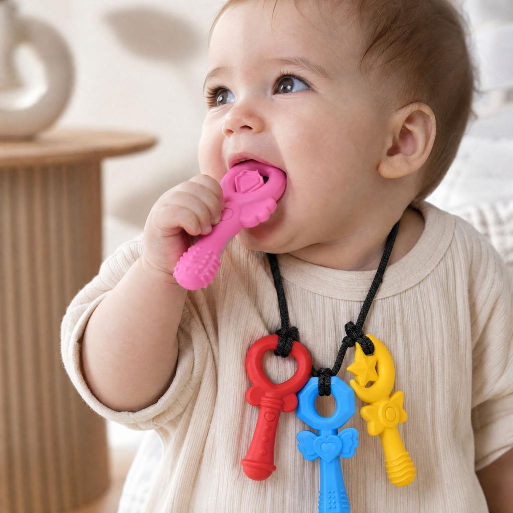 Baby Silicone Teether Toy Set for Infants and Toddlers
