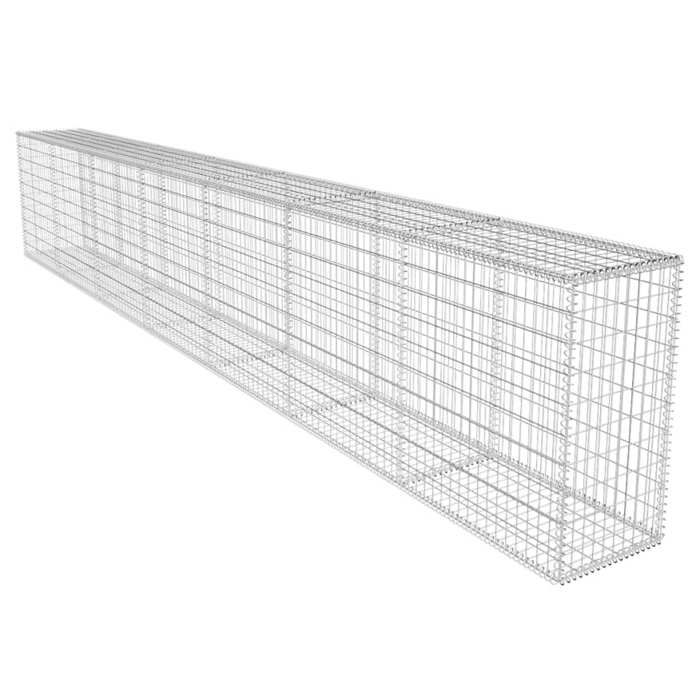 VidaXL Mur de Gabion Couvercle 600x40x100 cm Jardin Patio Panier à Pierres 142530
