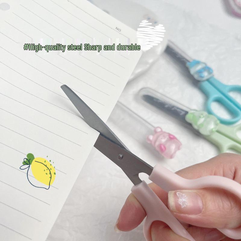 Kids' Cute Mini Scissors with Safety Cover - Portable and Safe for DIY Crafts