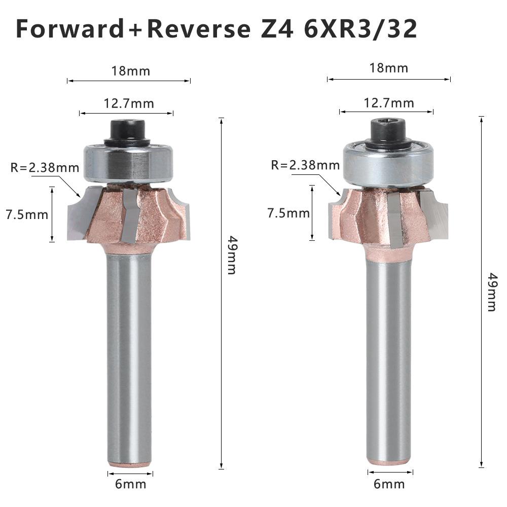 Four-Blade Rounded Corner Knife, Edge Banding Knife, Forward Rotation And Reverse Rotation, Double R Line Knife, Woodworking Decoration Cabinet Door