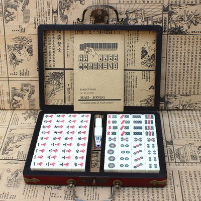 Chinese Numbered Mahjong Set 144 Tiles Mah-Jong Set Portable Chinese Toy with Box