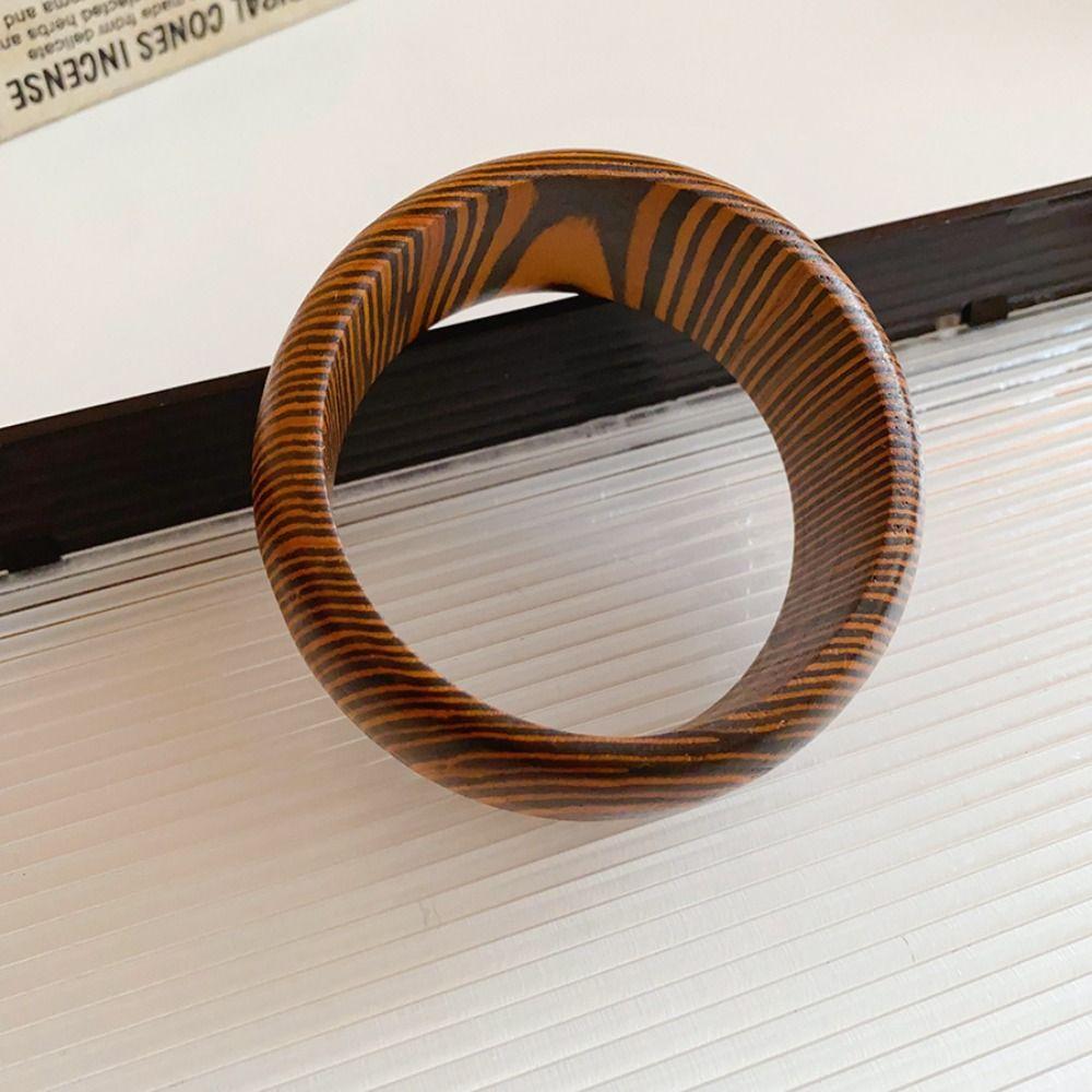 Europe American Style Wood Wide Bangle Minority Design Retro  Hand Ring  Girls