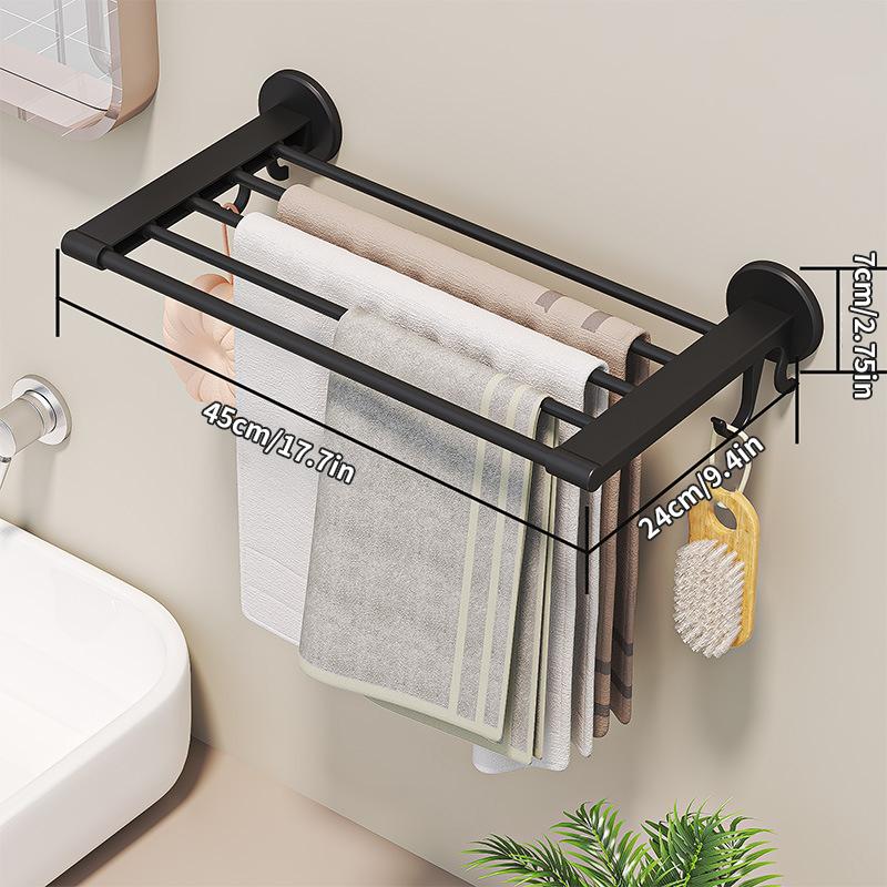 

Многофункциональная стойка для хранения вещей в ванной без гвоздей, вешалка для полотенец, вешалка для носков, вешалка для полотенец, вешалка для тапочек чёрный