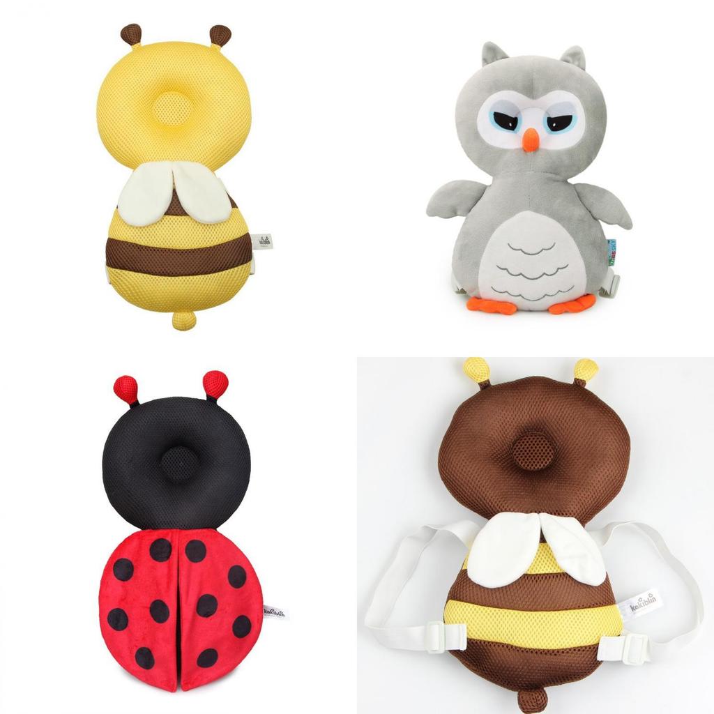 Cuscino Protezione Testa Gufo per Bambino con Cristalli Peluche Materiale Morbido per la Sicurezza del Neonato