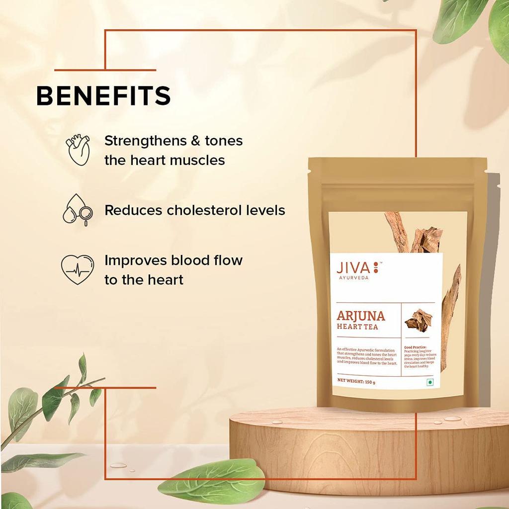Jiva Arjuna Caffeine Free Ayurvedic Tea 150g X Pack of 3 | Pure Natural Arjuna Goodness for Heart & Wellness