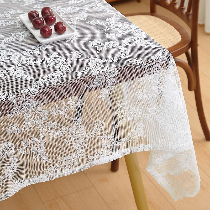 

Французская ажурная белая кружевная скатерть, прямоугольная подставка для пикника, фотофоновая скатерть 150*150CM белый