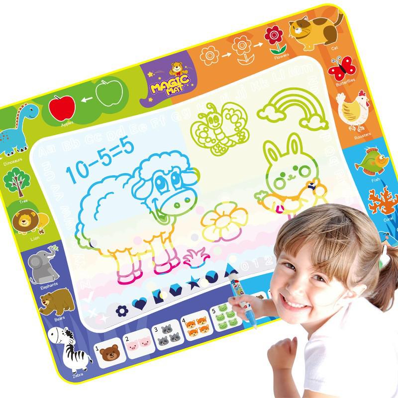 Children's Magic Water Canvas Doodle Mat - Large 120x90cm Educational Drawing Toy
