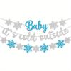 Winter Wonderland Party Decorations Christmas Snowflake Pull Flag Banner