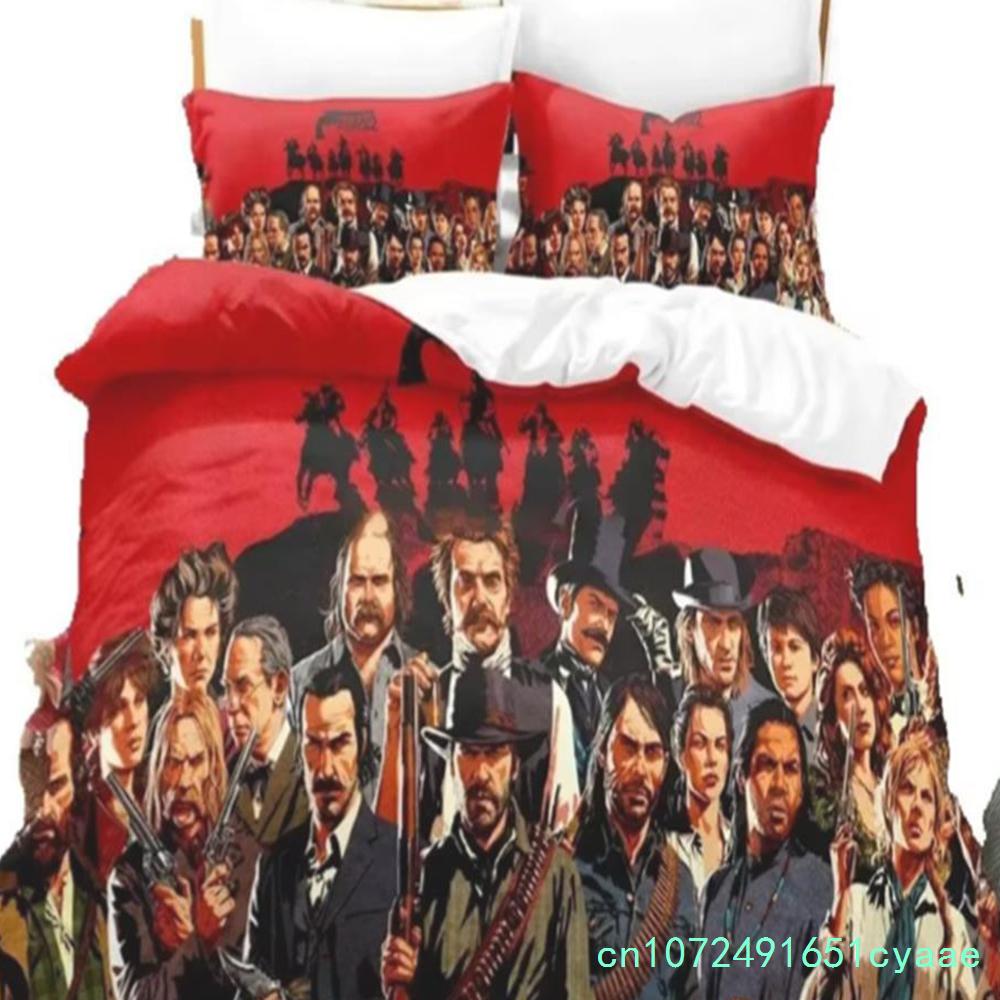 Gioco Red Dead Redemption Copripiumino Federa Set Biancheria da Letto Ragazzo Ragazza Decorazione Camera da Letto Regalo per Bambini Singolo Matrimoniale