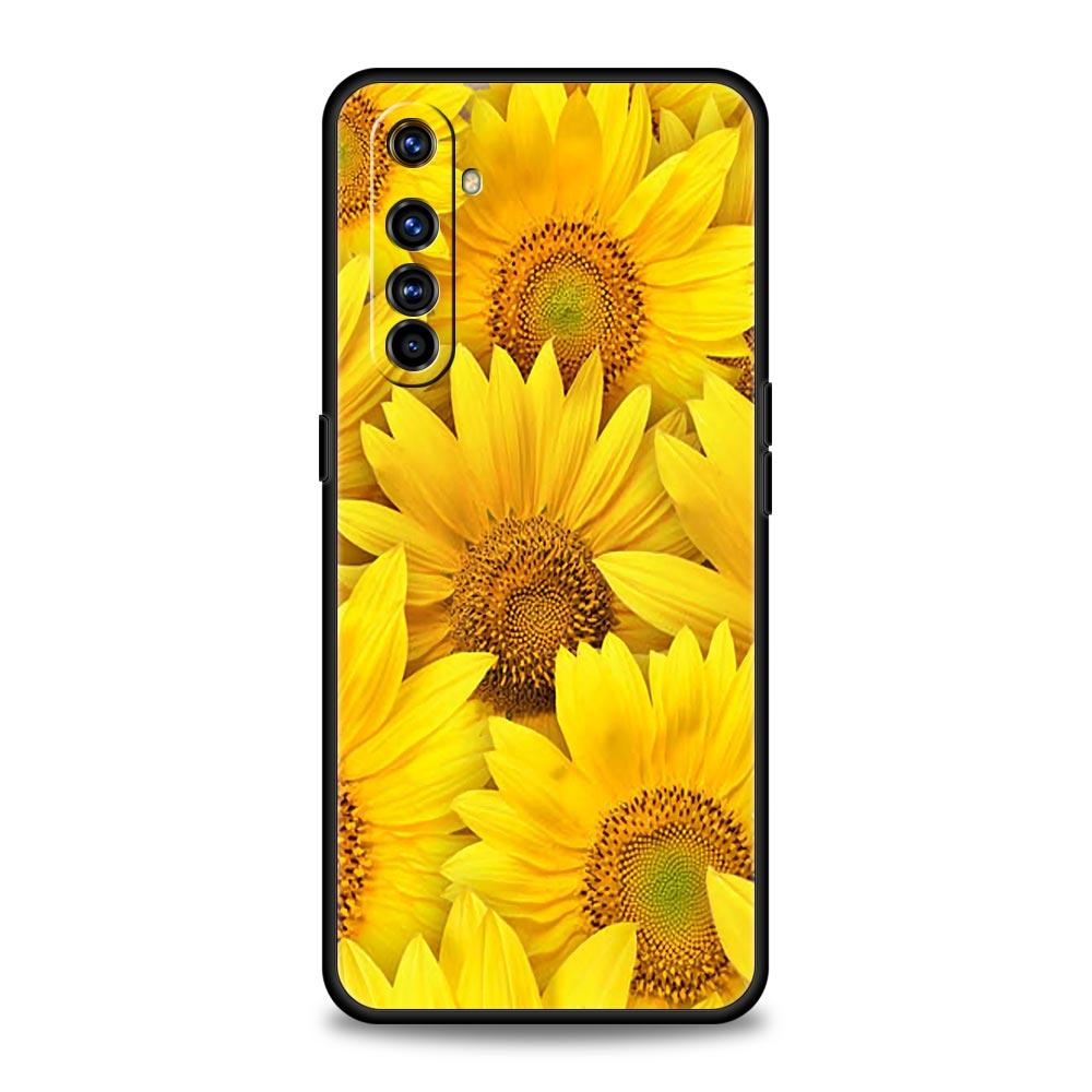 Soft TPU Case For Realme C67 C63 C55 C53 C25 C21 10 11 12 13 GT 2 3 5 Pro Plus 5G Phone Cover Summer Sunflower Floral Flower Bag