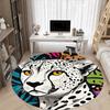 1 Stück Gepard Safari Büro Runder Teppich, Unter Bürostühlen Schlafzimmer Wohnzimmer Heimdekoration, Raumdeko, In Verschiedenen Größen Erhältlich