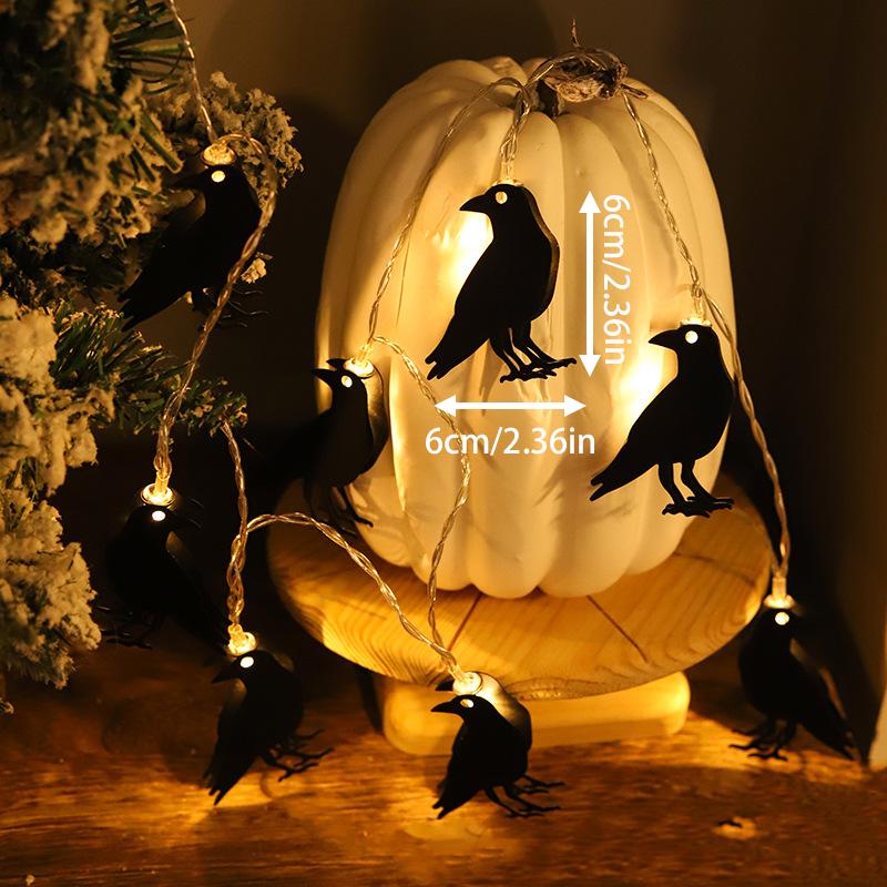 LED Halloween Light String Ghost Festival Decoration Iron Art Bat Ghost Battery Light Bar Party Decor