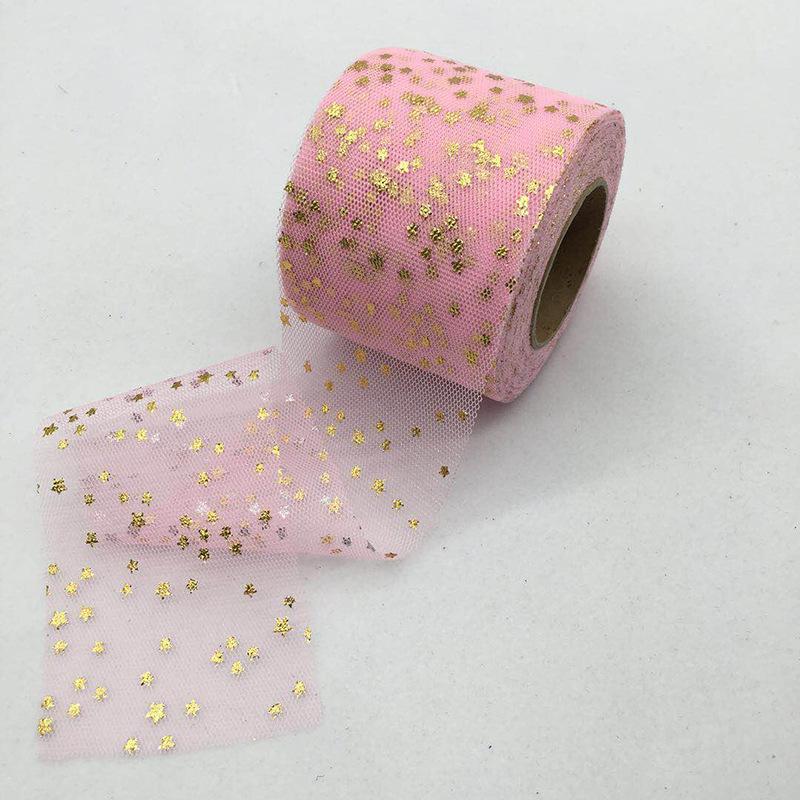 Радужная лента из тюля с сердечками для рукоделия, подарков, упаковки, декоративные ленты, любовь, звезды, кружево, рождественский декор