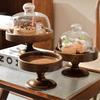 Elegant High Foot Cake Stand with Glass Cover-Dim Sum Dish, L