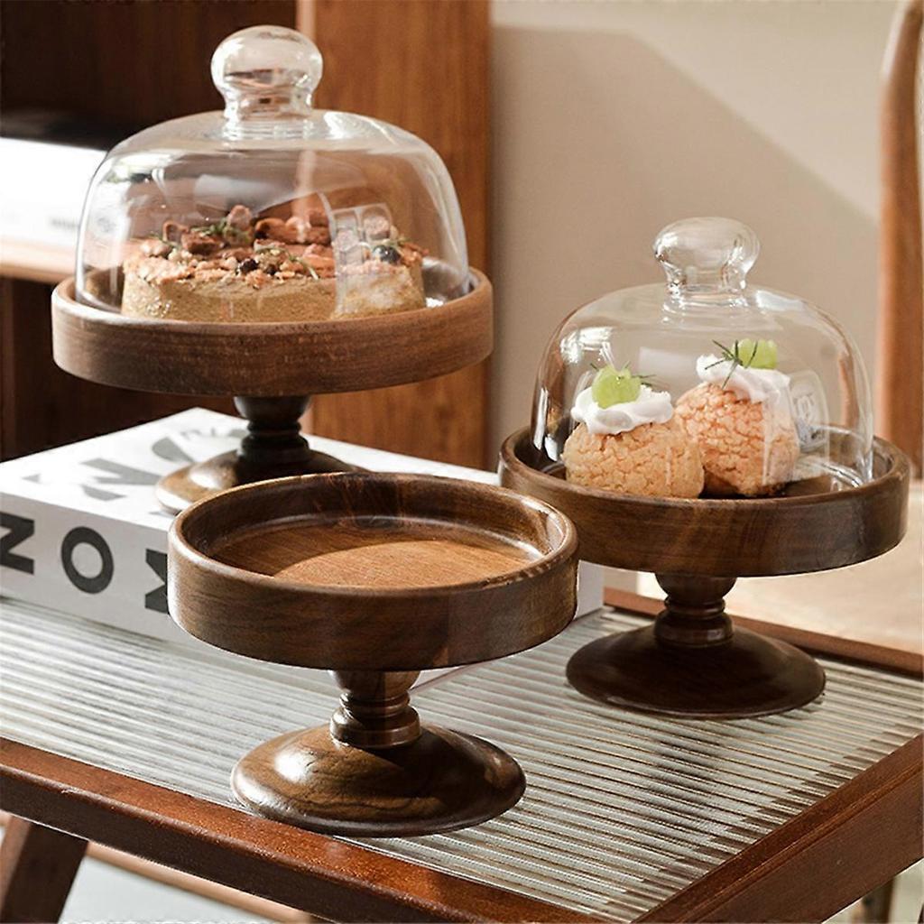 Elegant High Foot Cake Stand with Glass Cover-Dim Sum Dish, L