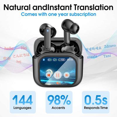 1 Paar Kabellose Ohrhörer mit Smart-Touchscreen-Etui Geräuschunterdrückung HiFi-Sound Bluetooth-kompatibel 5.4 Ohrstöpsel Sport-Lauf-Kopfhörer Ohrhörer