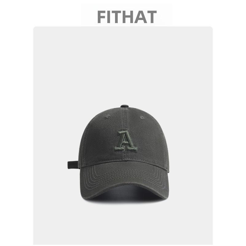 Korean Embroidered 'A' Baseball Cap - Soft Top, Flattering Fit, Versatile Unisex Japanese Style Duckbill Hat, Trendy Brand.